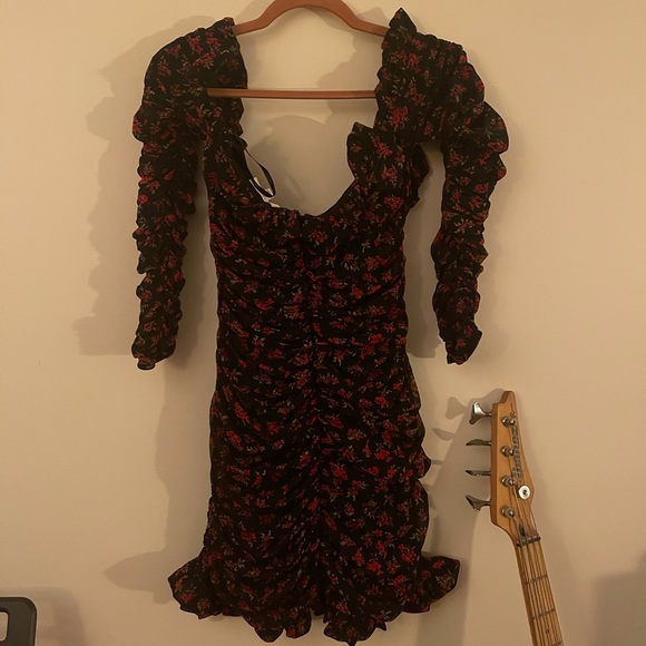 dollskill ready to mingle ruched floral shoulderless dress - Picture 6 of 6